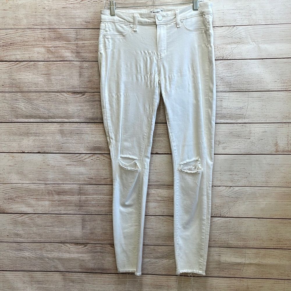 PAIGE VERDUGO‎ ANKLE JEANS IN WHITE CLOUD